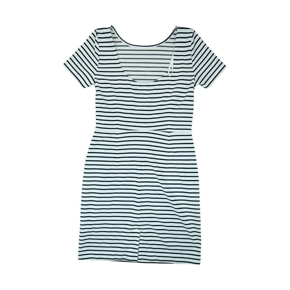 BANANA REPUBLIC Women's Striped Short Sleeve Dress Size 4 Back Slit A Line